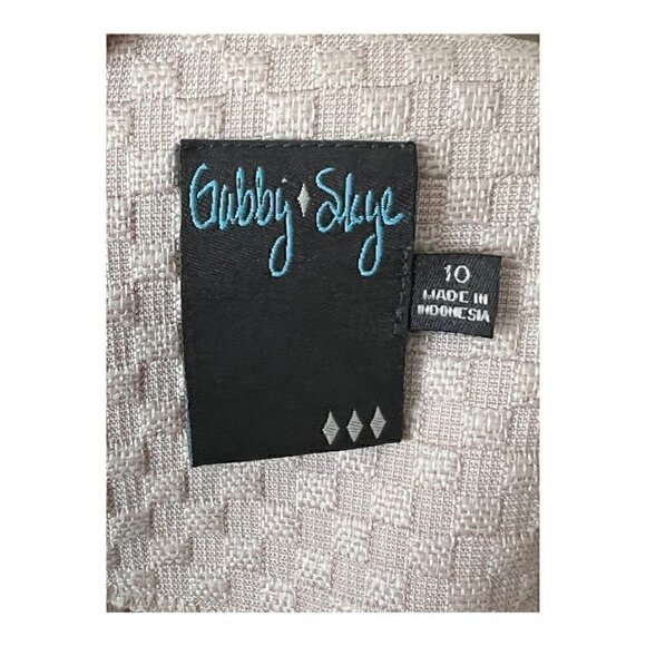 Gabby Skye Tan and White Striped Full Skirt Dress (Womens 10) - Picture 7 of 9